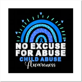 No Excuse For Abuse Child Abuse Prevention Awareness Month Posters and Art